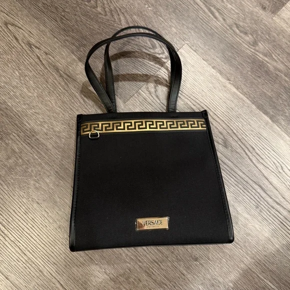 VERSACE Fragances mini tote canvas mix leather bag - Picture 2 of 10